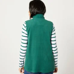 Fleece jasje met rits, zonder mouwen
