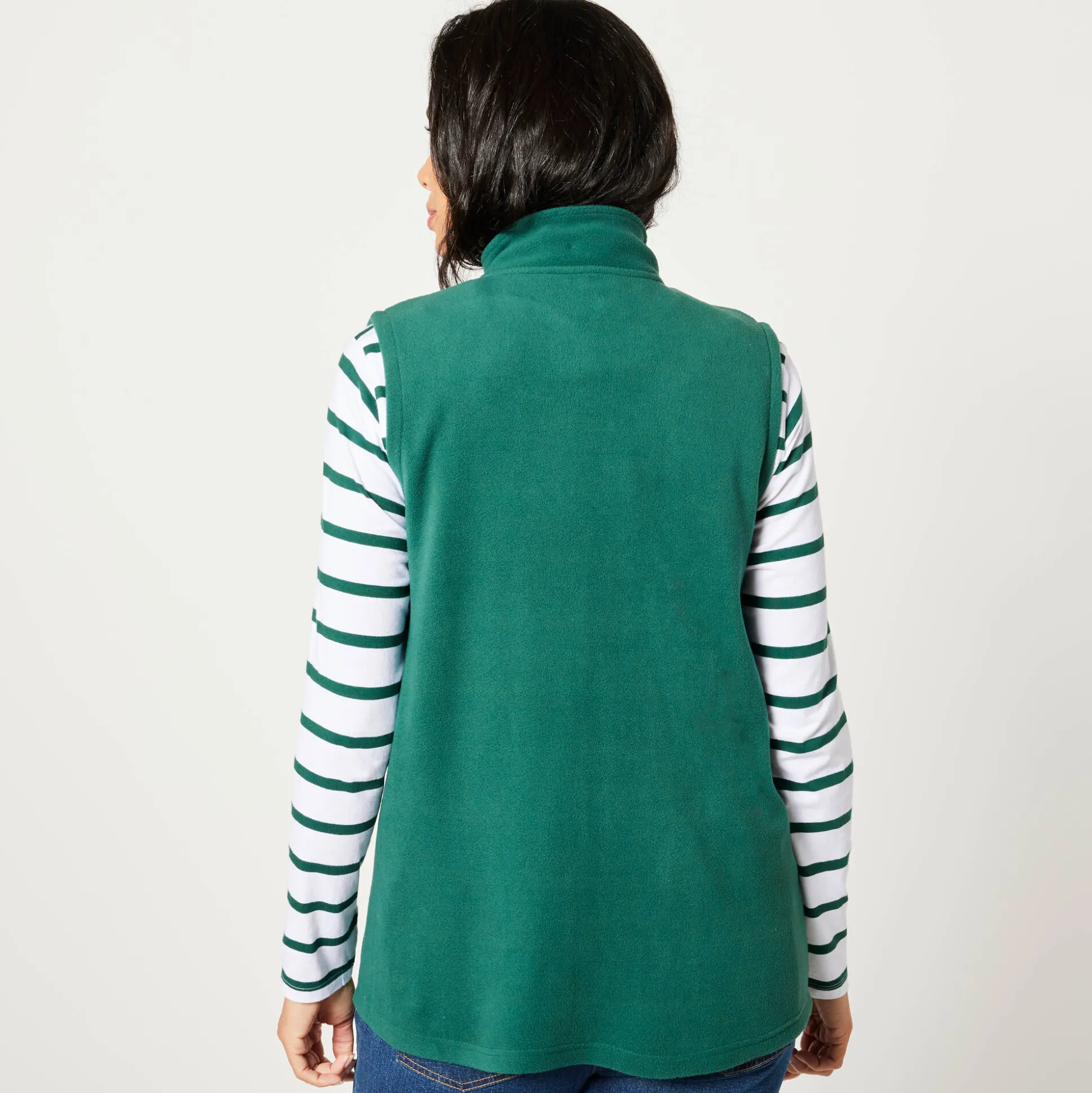 Fleece jasje met rits, zonder mouwen
