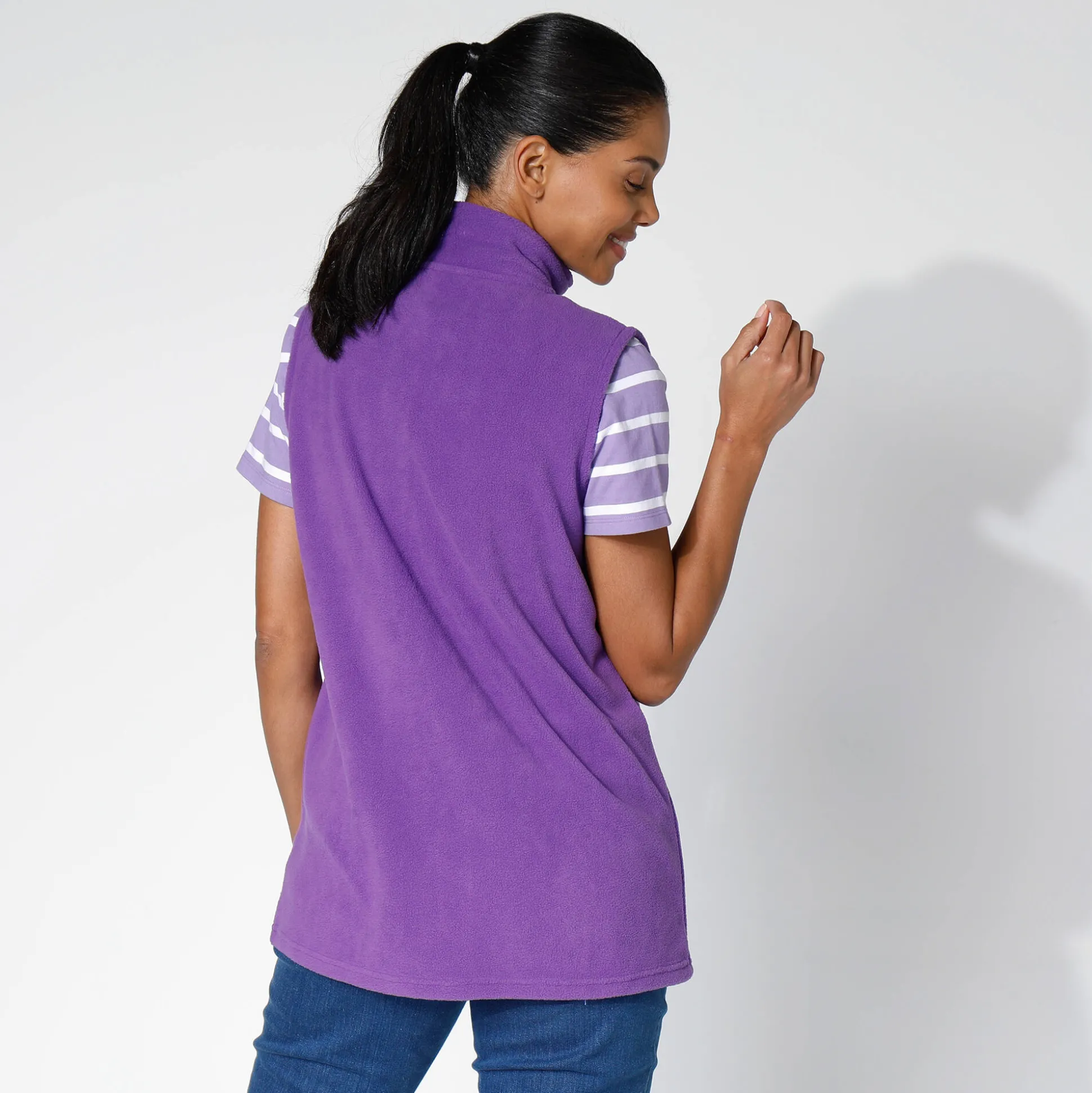 Fleece jasje met rits, zonder mouwen