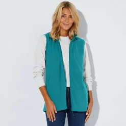 Fleece jasje met rits, zonder mouwen
