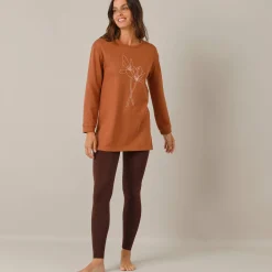 Fleece pyjamabroek met bloemenprint