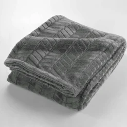 Fleeceplaid met reliëf en pluche gevoel