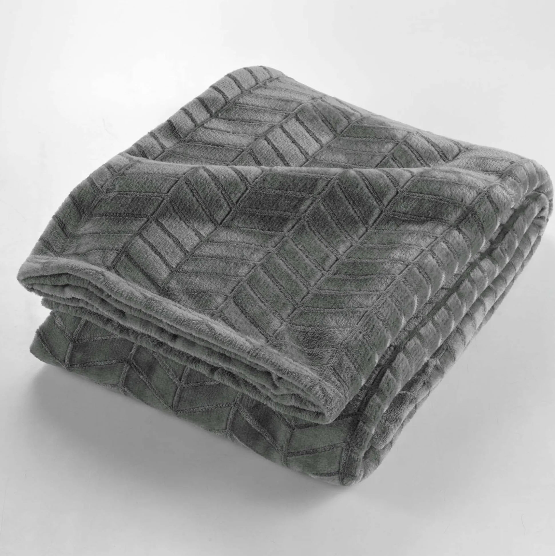 Fleeceplaid met reliëf en pluche gevoel
