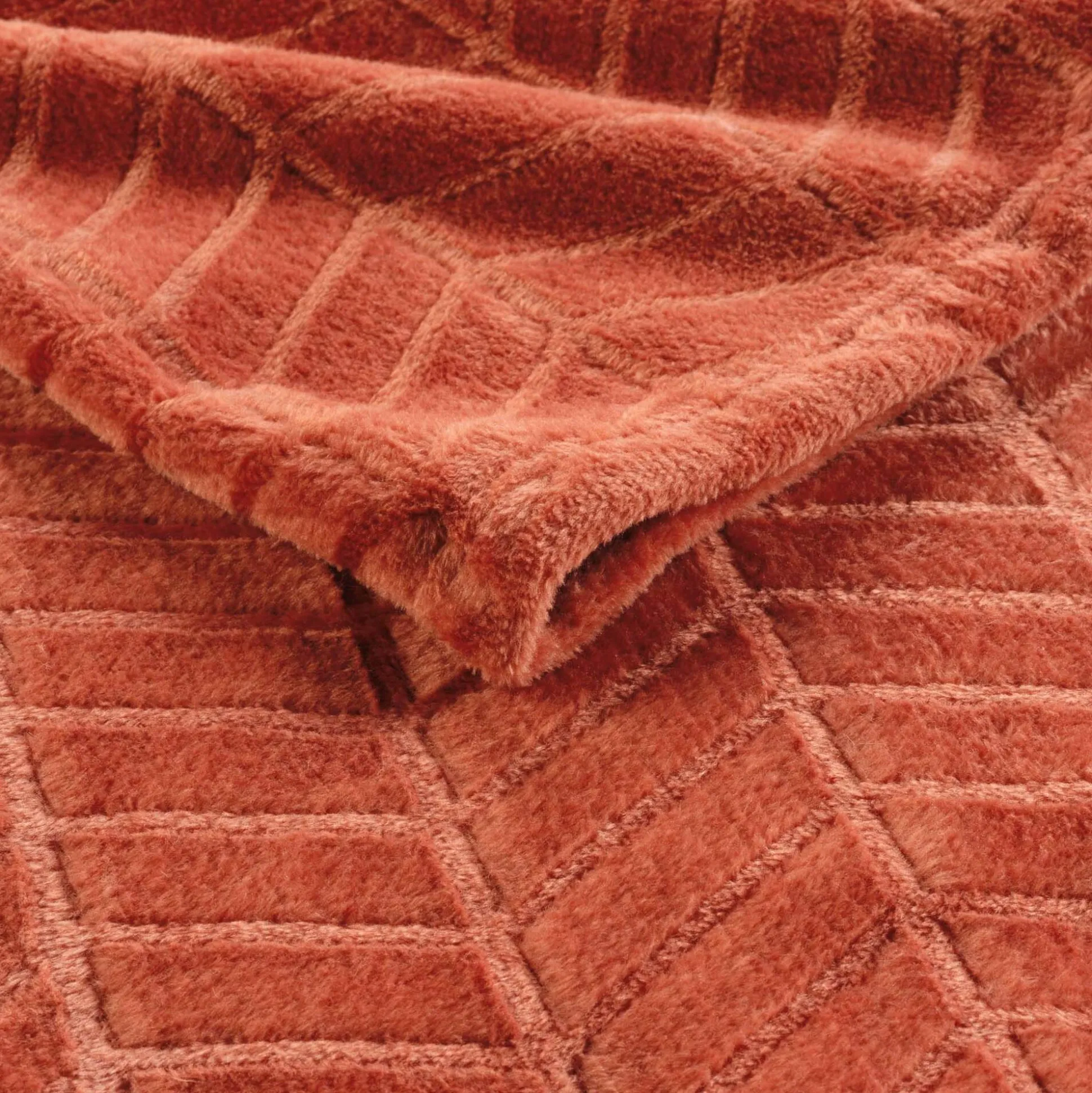 Fleeceplaid met reliëf en pluche gevoel
