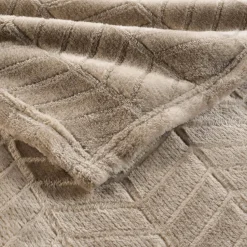 Fleeceplaid met reliëf en pluche gevoel