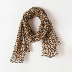 Foulard met luipaardmotief, katoenvoile