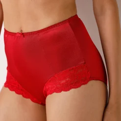 Gaineslip in glanstricot en kant Avila - set van 2