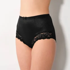 Gaineslip in glanstricot en kant Avila - set van 2