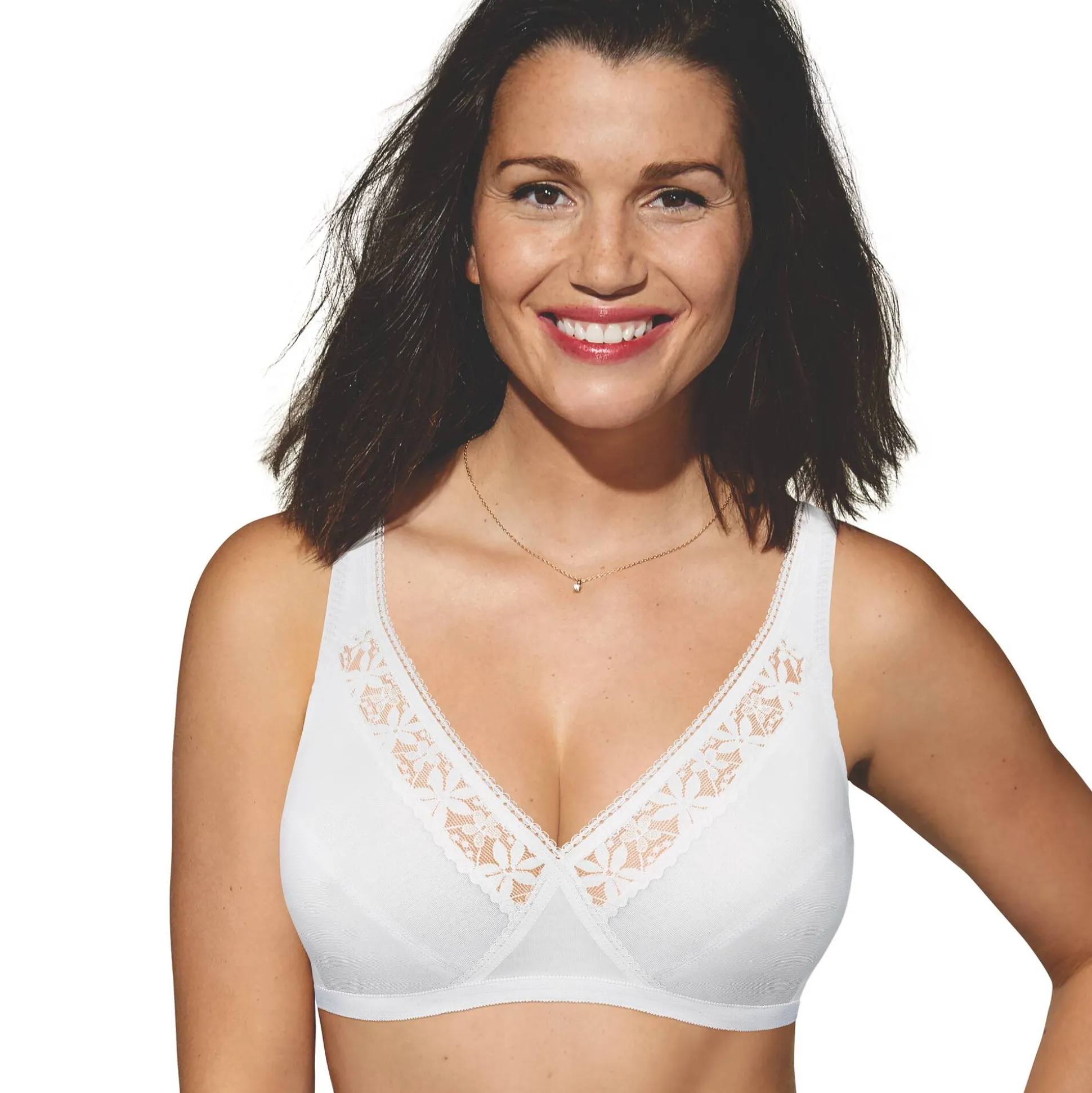 Geborduurde beha zonder beugels "Cross Your Heart Coton" van Playtex® - set van 2