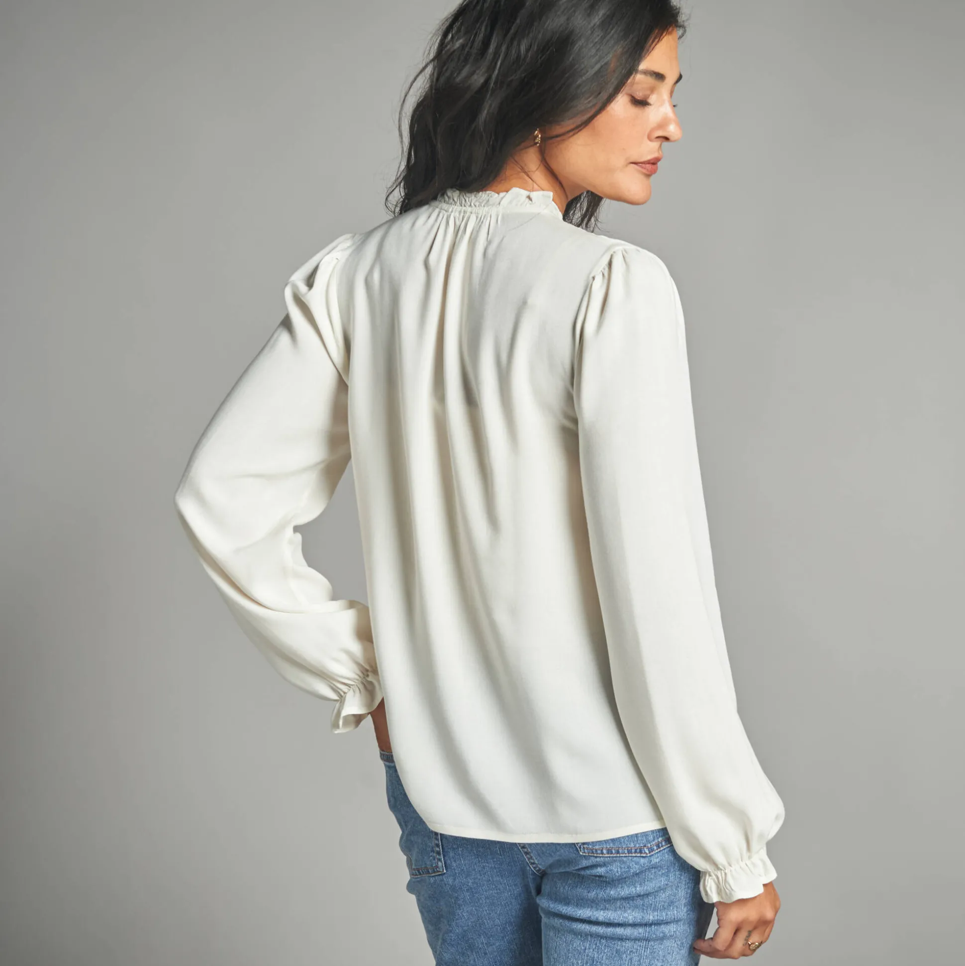 Geborduurde bloes, viscose