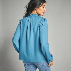 Geborduurde bloes, viscose