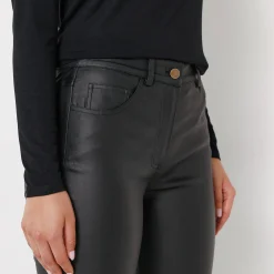 Gecoate rechte broek