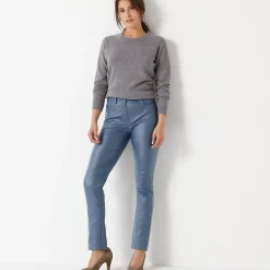 Gecoate rechte broek