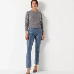 Gecoate rechte broek