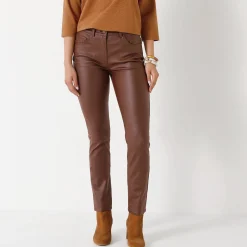 Gecoate rechte broek