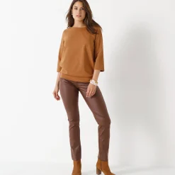 Gecoate rechte broek