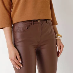 Gecoate rechte broek
