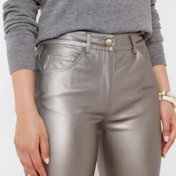 Gecoate rechte broek