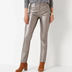 Gecoate rechte broek