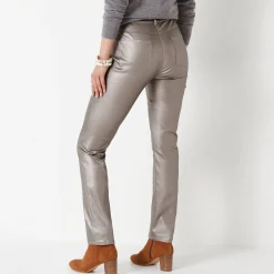 Gecoate rechte broek