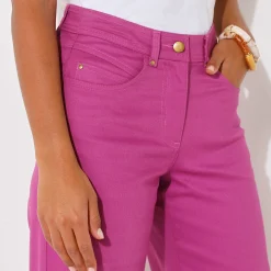 Gekleurde broek met ruim model en 5 zakken
