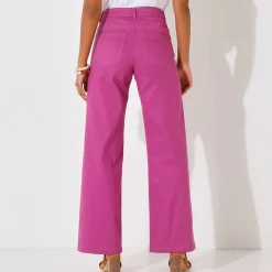 Gekleurde broek met ruim model en 5 zakken