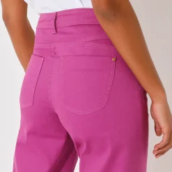 Gekleurde broek met ruim model en 5 zakken