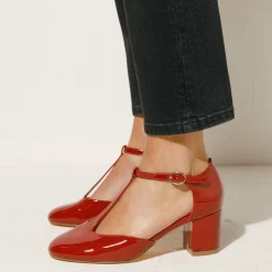 Gelakte saloméschoenen met hak