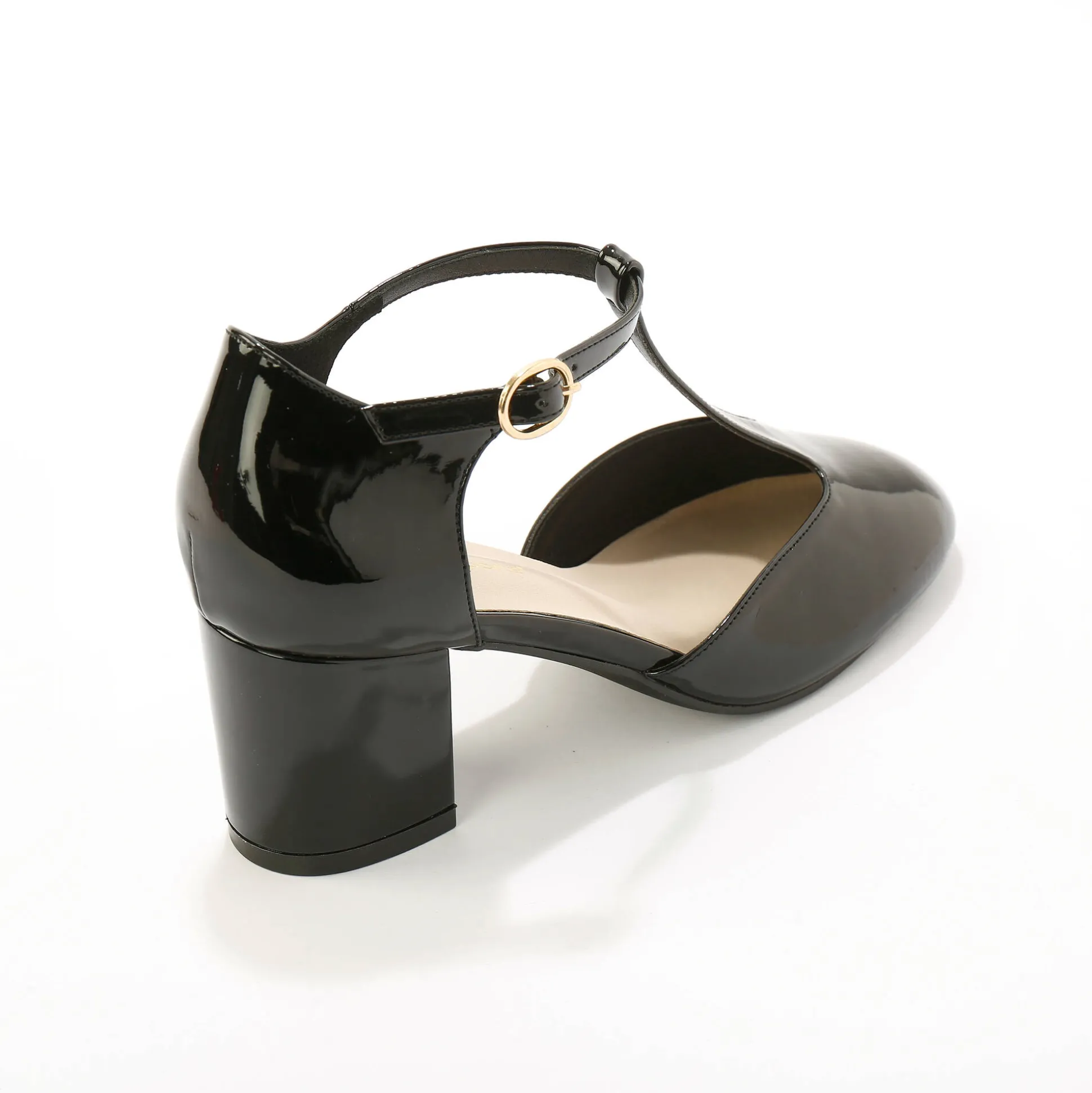 Gelakte saloméschoenen met hak