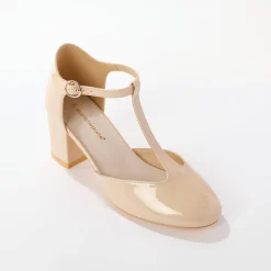 Gelakte saloméschoenen met hak
