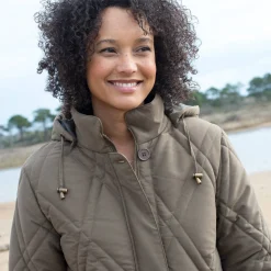 Gematelasseerde parka in microvezel