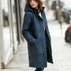 Gematelasseerde parka in microvezel