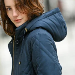 Gematelasseerde parka in microvezel