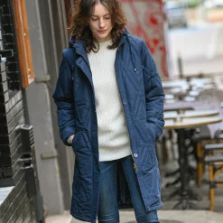 Gematelasseerde parka in microvezel