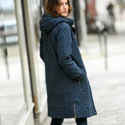 Gematelasseerde parka in microvezel