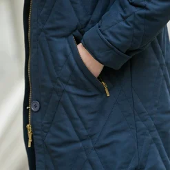 Gematelasseerde parka in microvezel