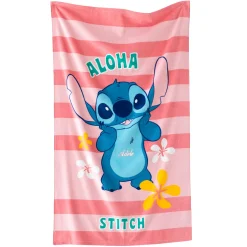 Gepersonaliseerd kinderbadlaken Stitch®, katoenen velours en badstof - 320g/m²