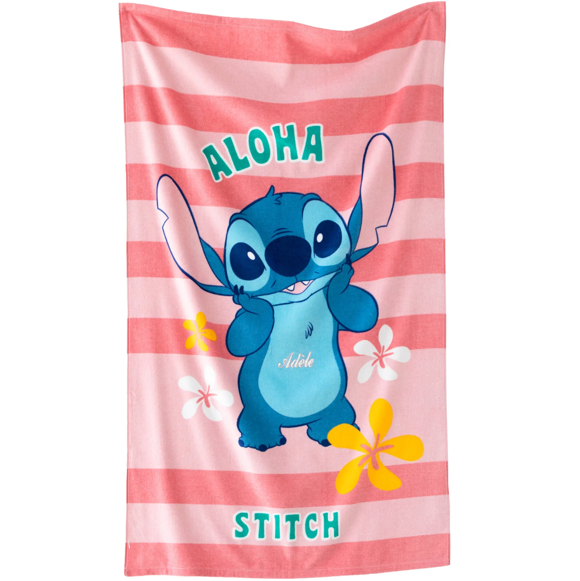 Gepersonaliseerd kinderbadlaken Stitch®, katoenen velours en badstof - 320g/m²