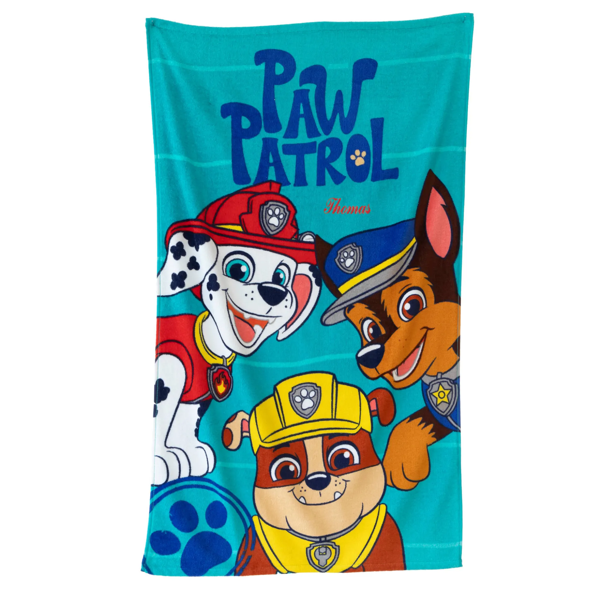Gepersonaliseerd kinderbadlaken Paw Patrol®, katoenen badstof en velours - 320g/m2