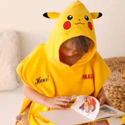 Gepersonaliseerde kinderbadponcho Pokémon®, katoenen badstof en velours - 280g/m2