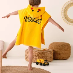 Gepersonaliseerde kinderbadponcho Pokémon®, katoenen badstof en velours - 280g/m2