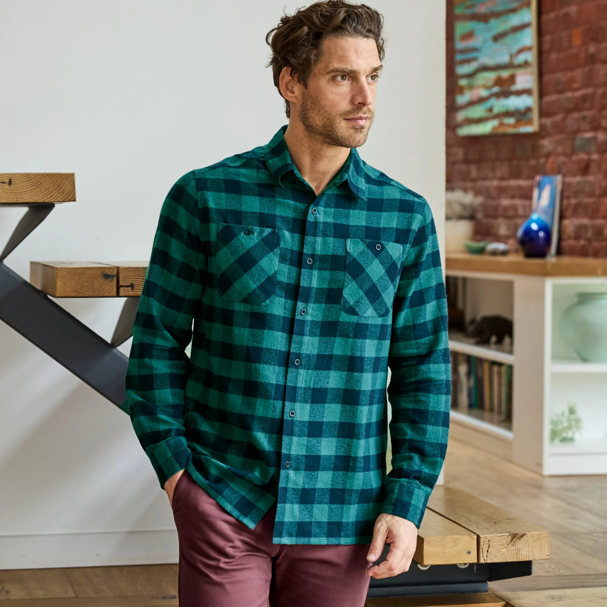 Geruit hemd in flanel - set van 3