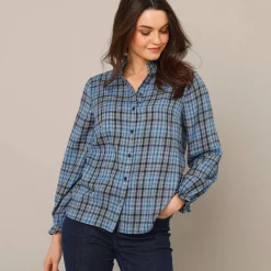Geruite blouse, flanel