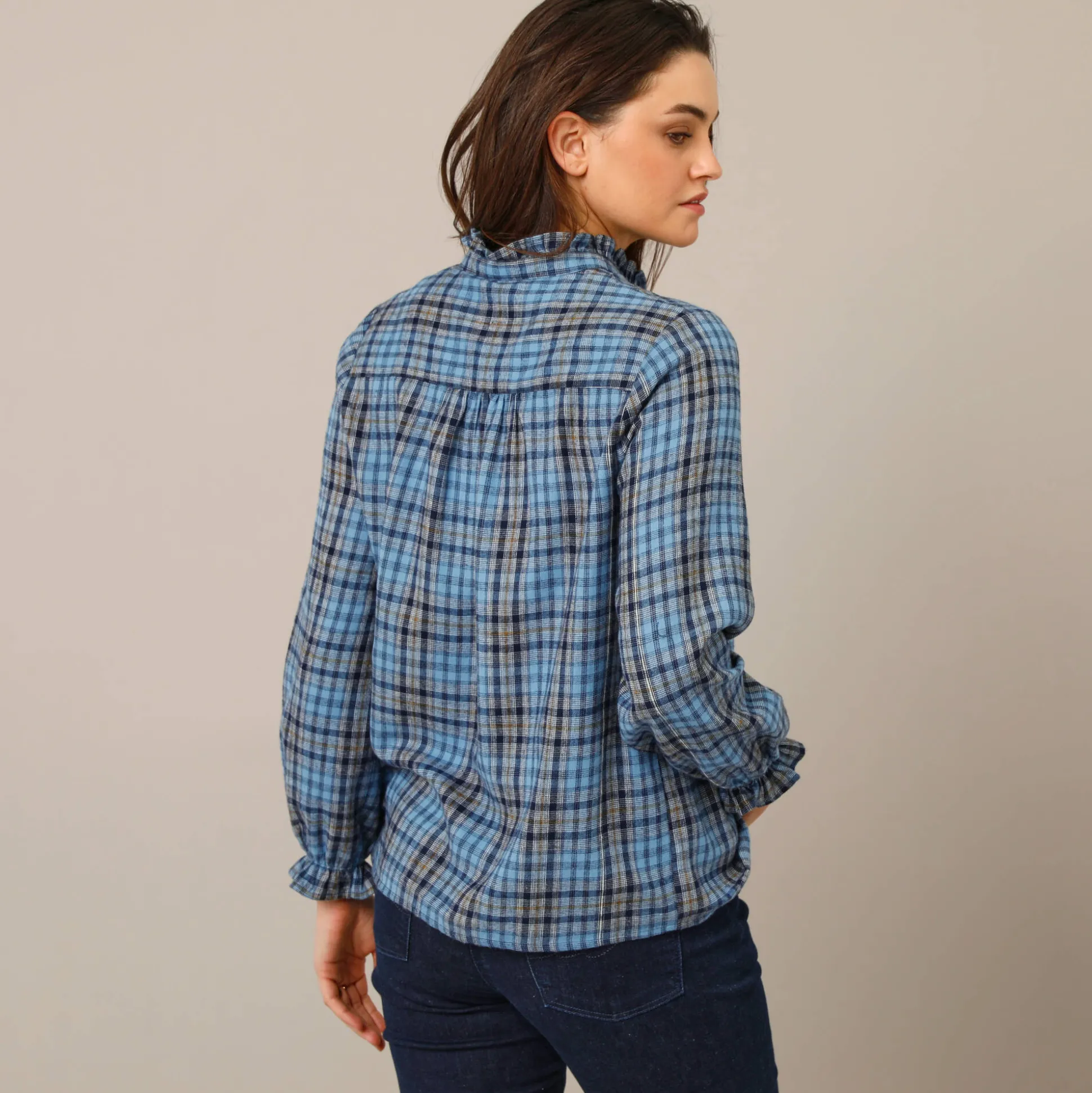 Geruite blouse, flanel