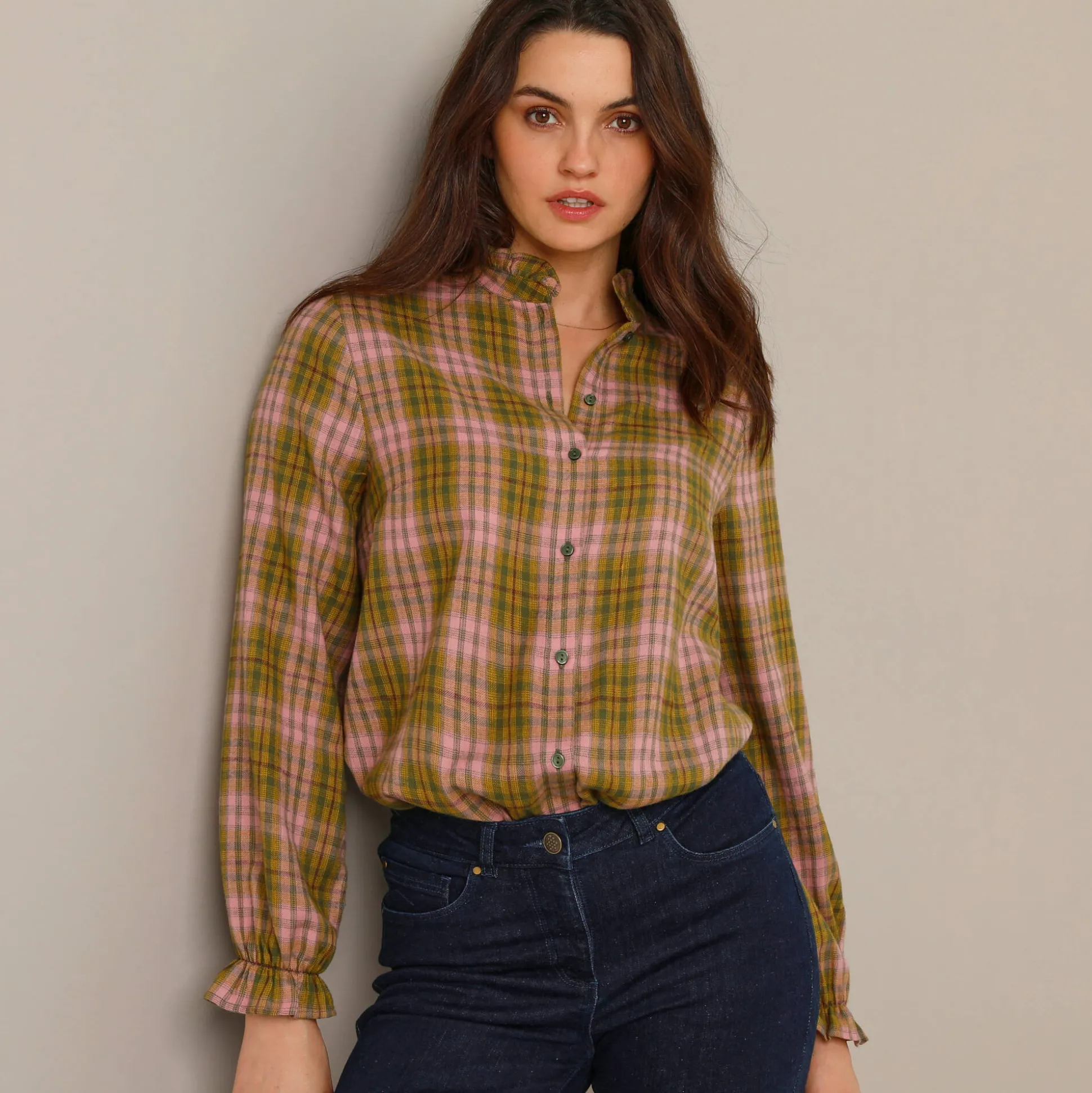 Geruite blouse, flanel