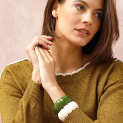 Geschulpte, elastische armband, set van 2