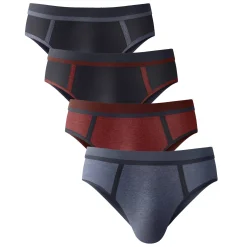 Gesloten slip met contrasterende naden, hoge taille - set van 4