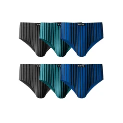 Gesloten slip met hoge, bedrukte taille - set van 6