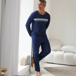 Gestreept pyjamashirt met lange mouwen