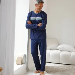 Gestreept pyjamashirt met lange mouwen